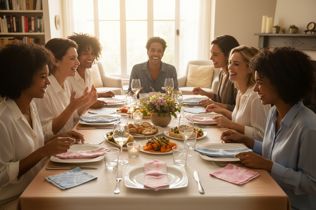 use people having fun around the table